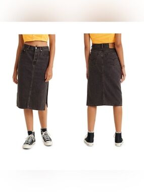 NWT Levi's Side Slit Denim Maxi Skirt Size 29